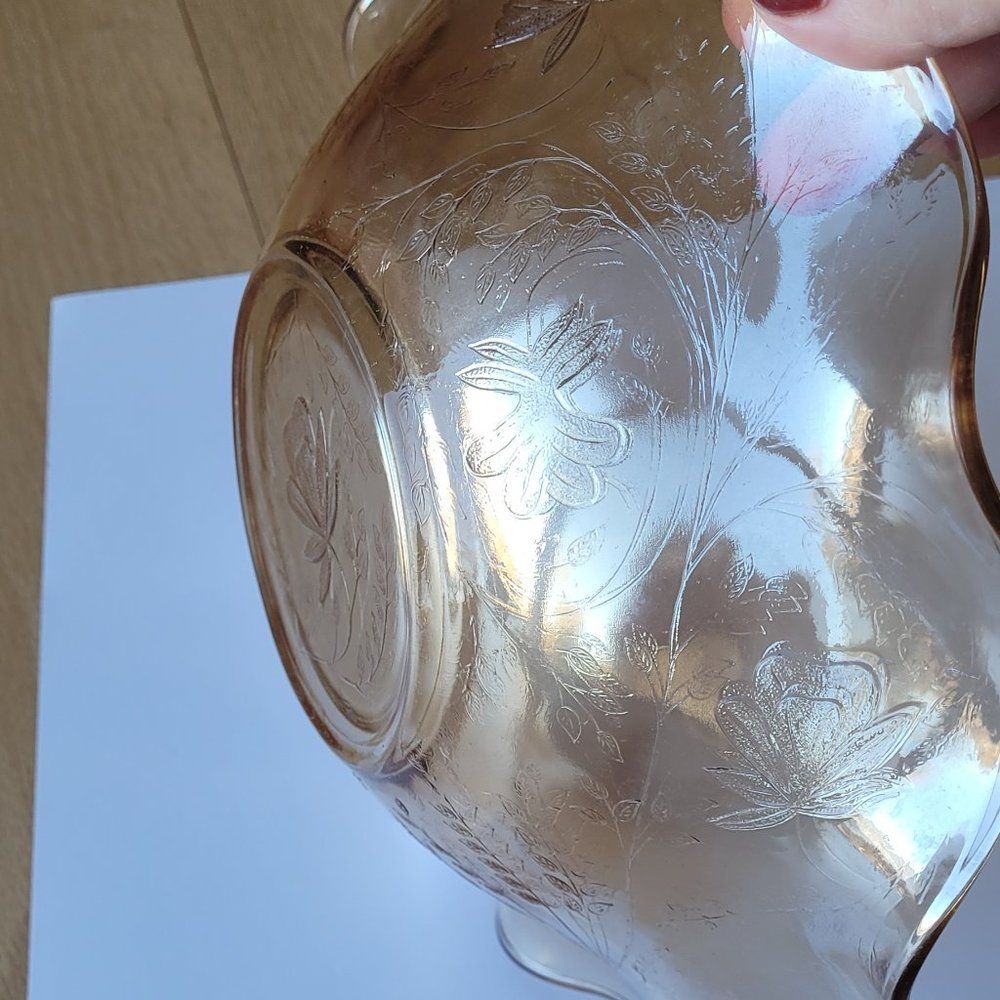 Vintage Jeanette‎ Floragold ruffled bowl